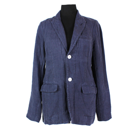 Alex Mill Linen Boy Blazer NEW Navy Blue Relaxed Single Breasted Jacket XS - Picture 2 of 9